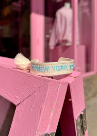 New York Blue Embroidered Bracelet