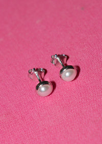 Sterling Silver Pearl Studs