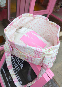 Pink Quilted Patchwork Tote