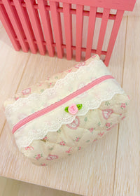 Pink Coquette Bows Makeup Bag