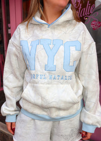 Blue Camo Embroidered NYC Hoodie