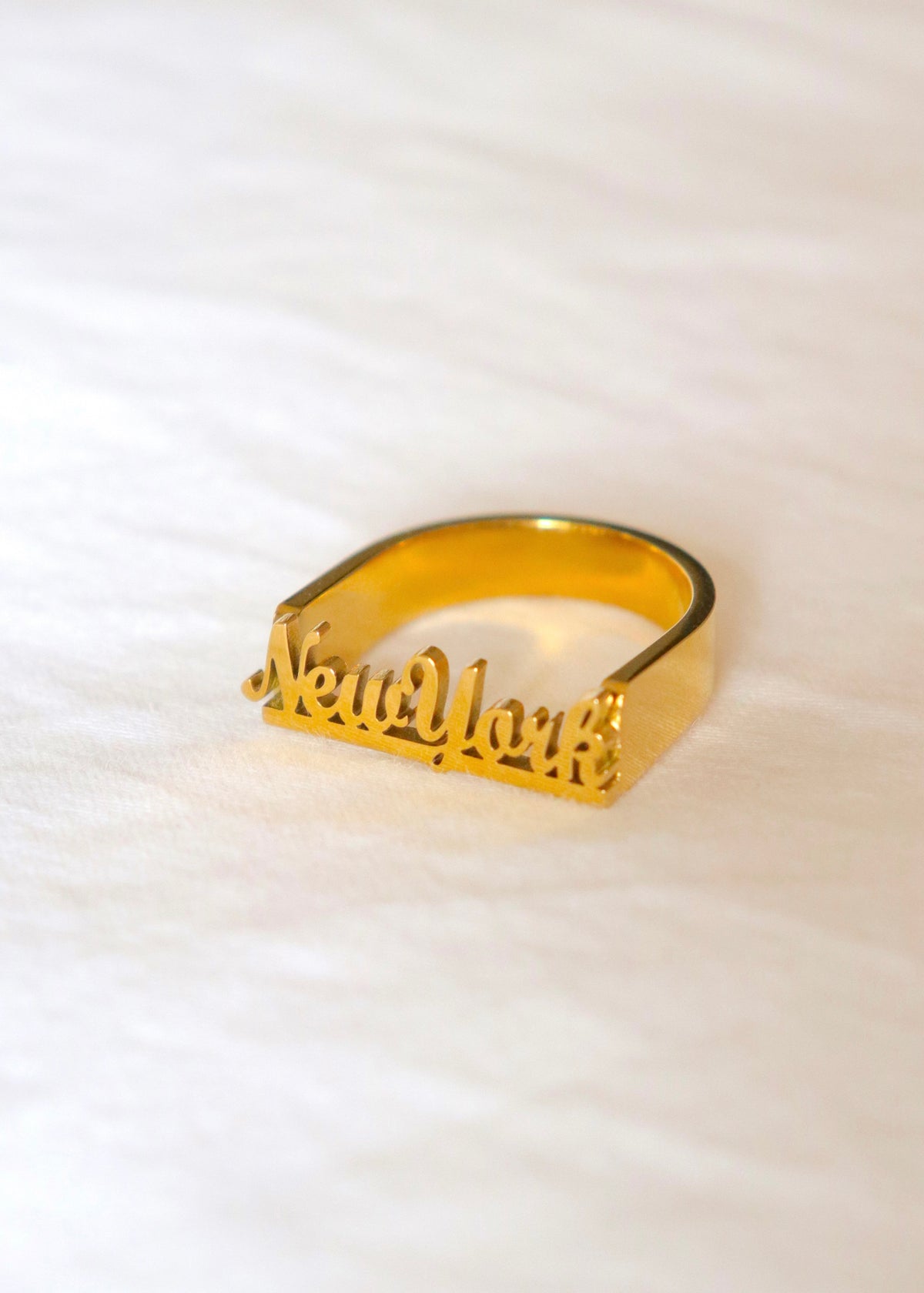 New York Gothic Name Ring