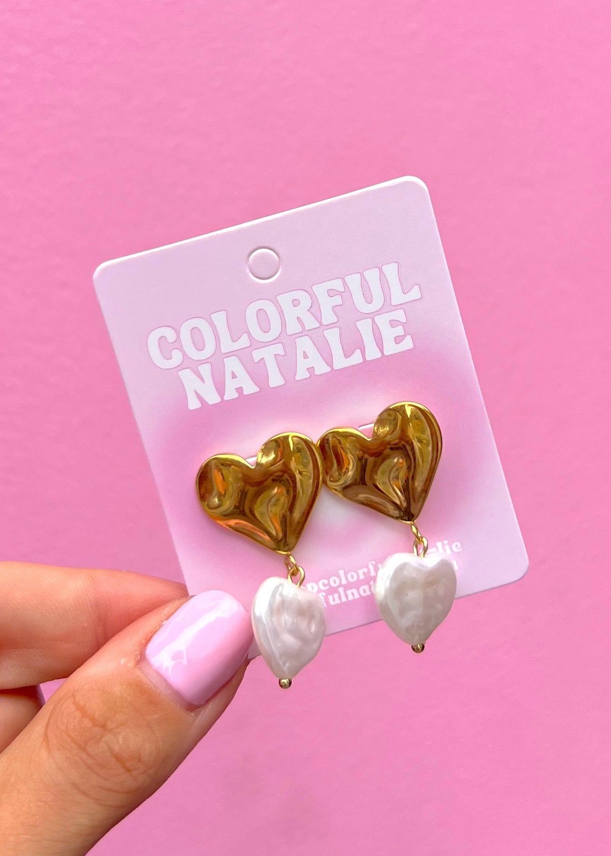 Pearlwater Hanging Heart Earrings