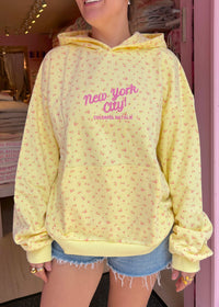 Preorder: New York City Yellow Floral Terry Hoodie