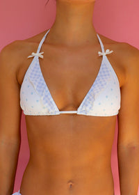 Linnea Blue Dots String Bikini Top