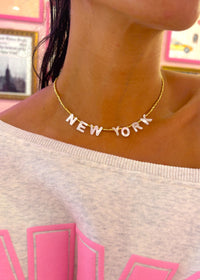 New York Gold Beaded Necklace