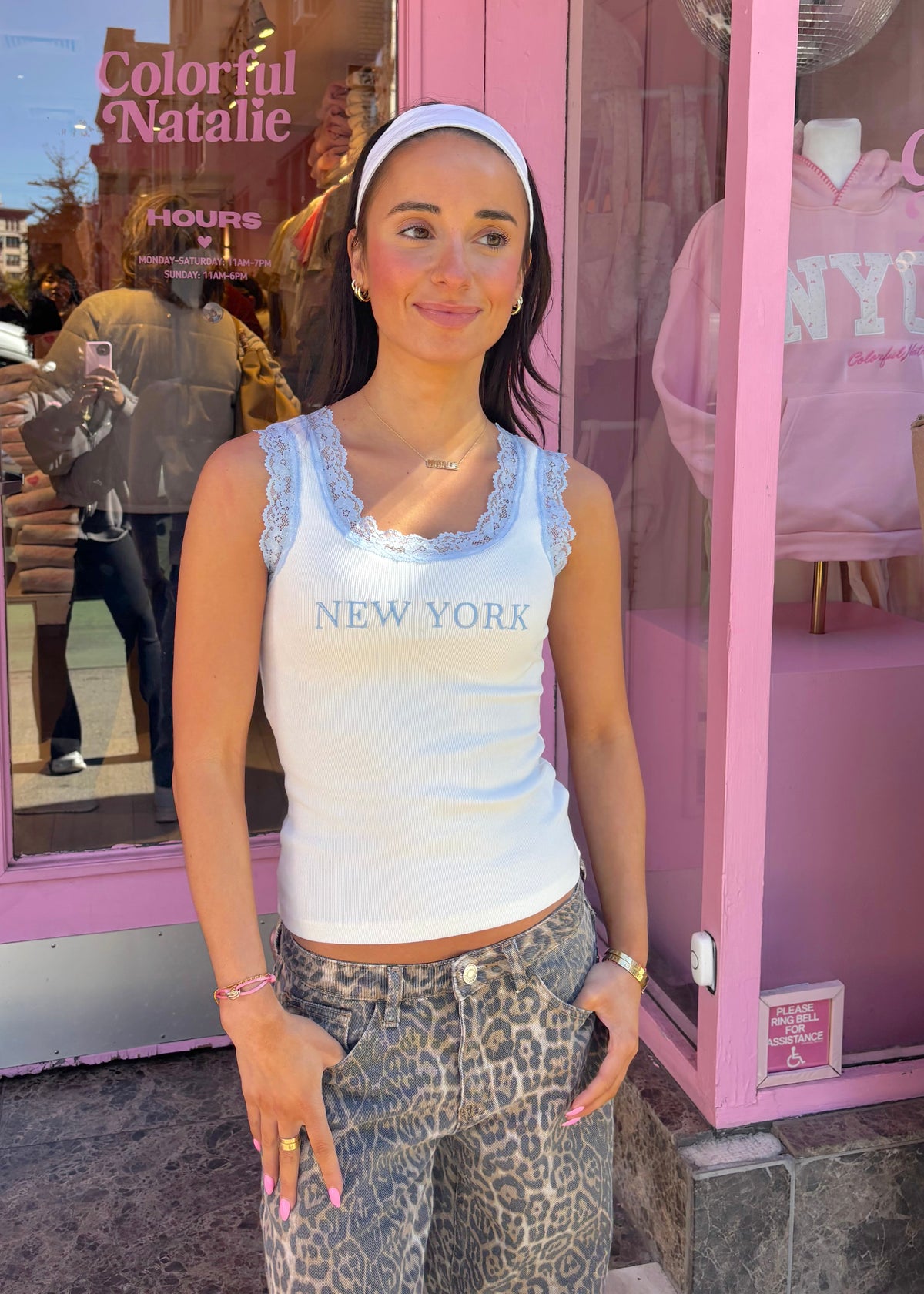New York Blue Lace Tank Top