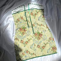 Merian Green Patterned Mini Dress