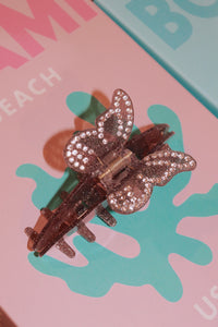 Glam Butterfly Brown Hair Clip