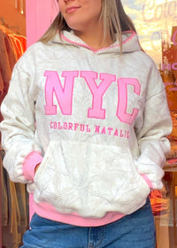 Pink Camo Embroidered NYC Hoodie