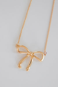 Large Gold Bow Necklace