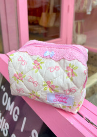 Floral Bows Makeup Bag