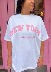Embroidered NY Heavyweight White T-Shirt