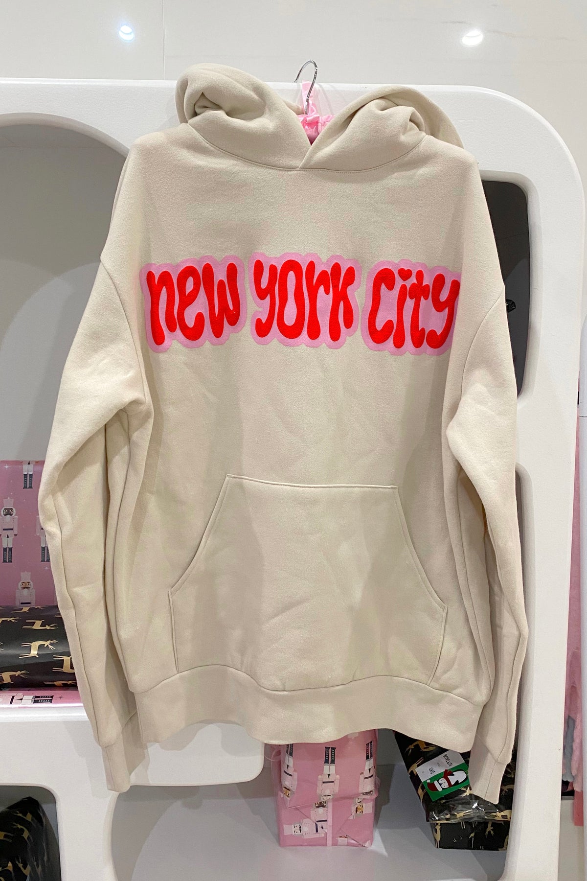 New York City Puff Ink Ivory Hoodie