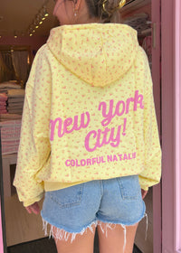 Preorder: New York City Yellow Floral Terry Hoodie