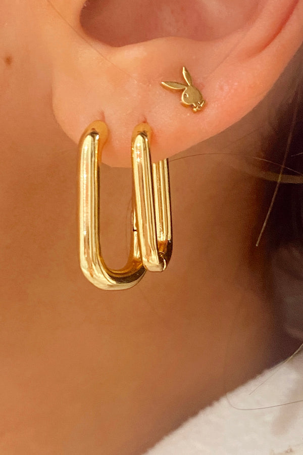 Gold Oval Hoop Earrings