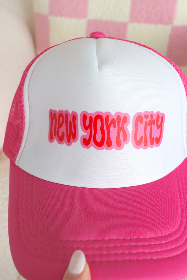 NYC Hot Pink Trucker Hat