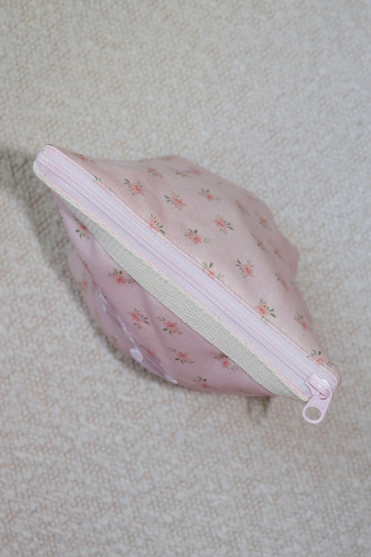 Embroidered Bow Pink Makeup Bag