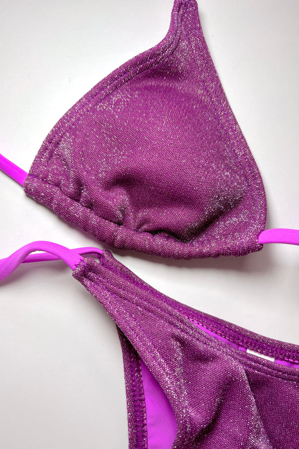 Monica Purple Sparkles Bikini Set