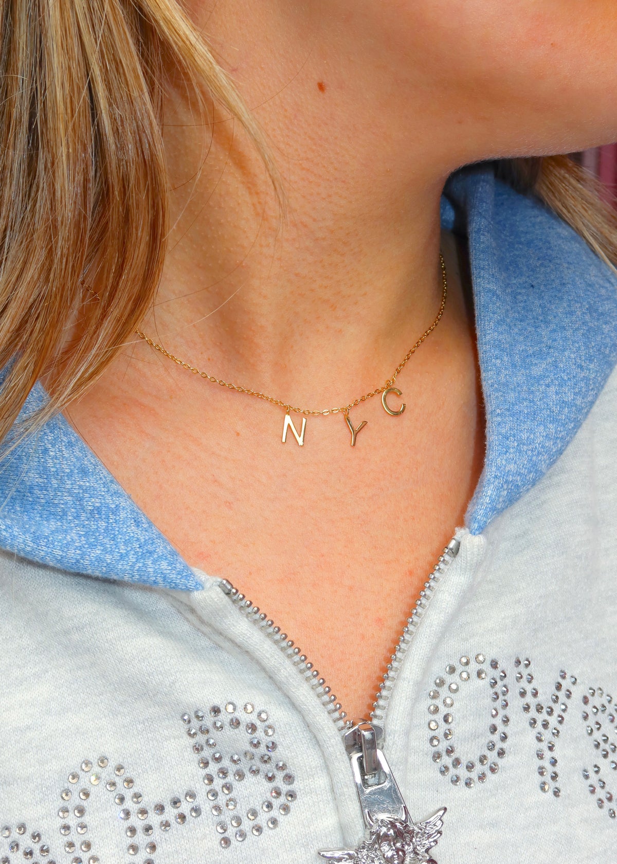 14k NYC Hanging Necklace