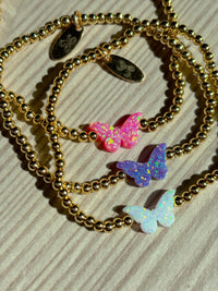 Opal Butterfly 18k Gold Bracelet