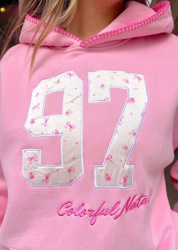 Pink 97 Stitched Hoodie