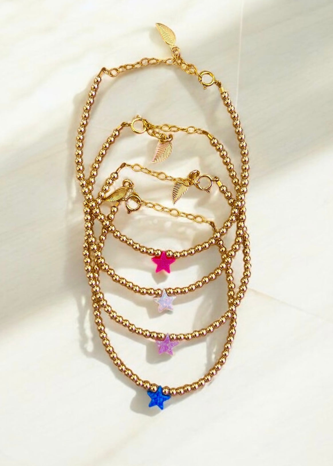 14k Gold Filled Opal Large Star Clasp Bracelet