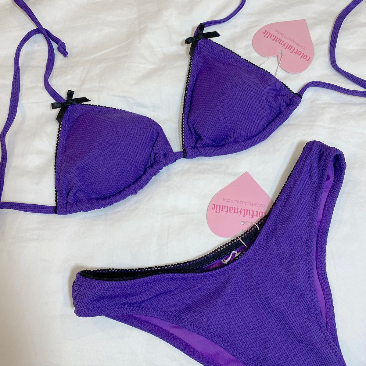 Maria Purple Bow Bikini Set