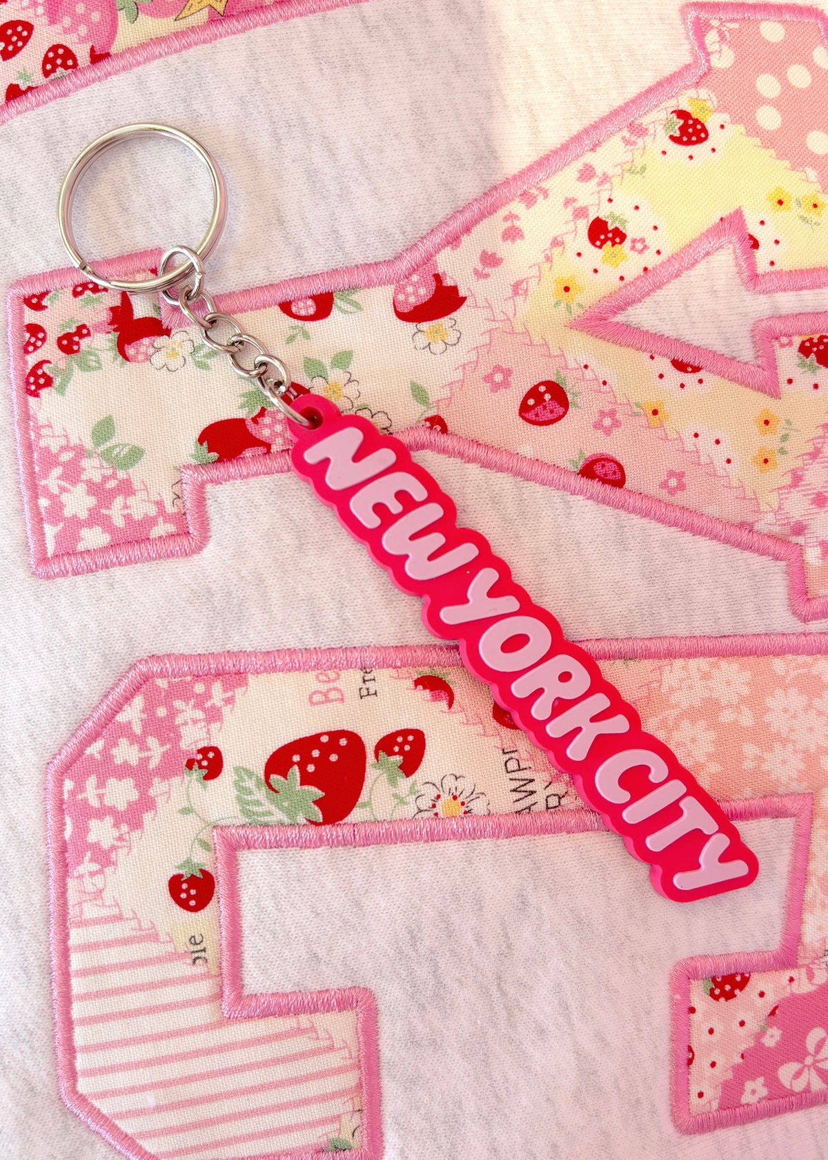 New York City Hot Pink Keychain