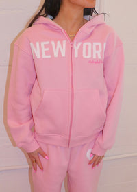 New York Pink Zip Up