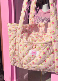 Pink Floral Dream Quilted Tote