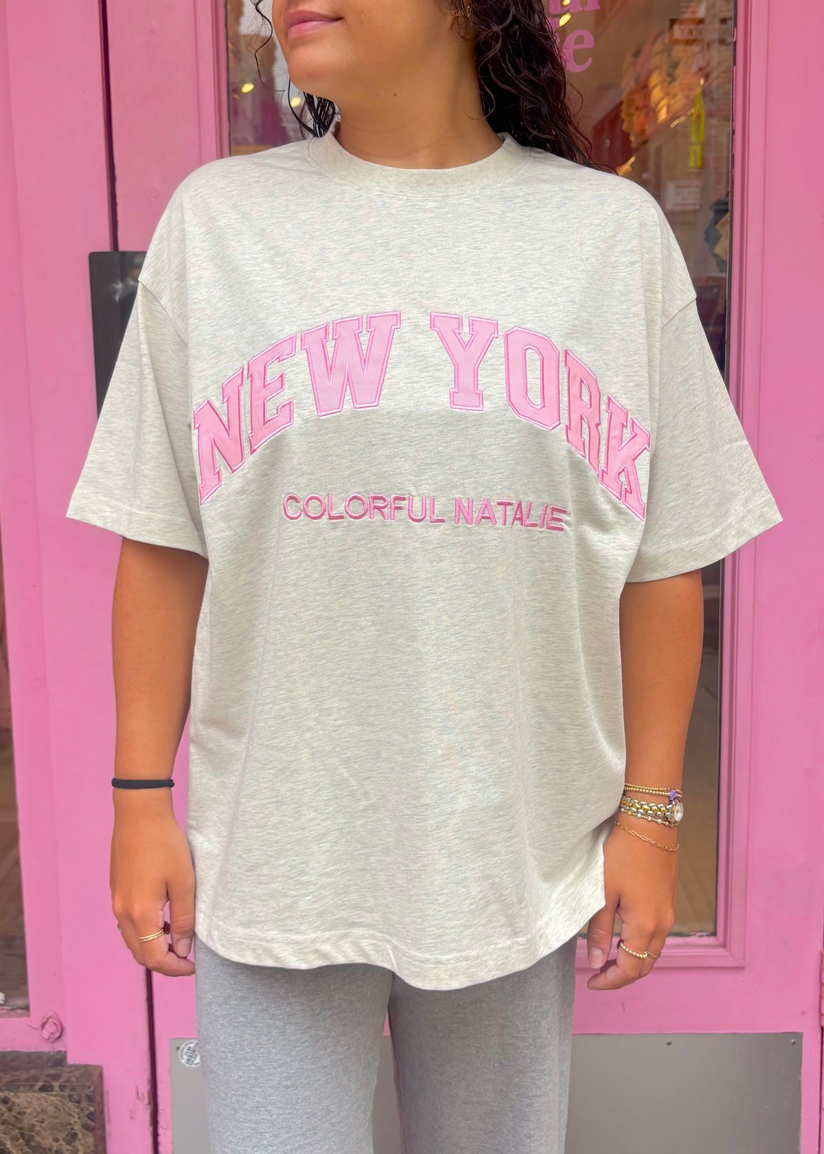 Embroidered NY Heavyweight Ash T-Shirt