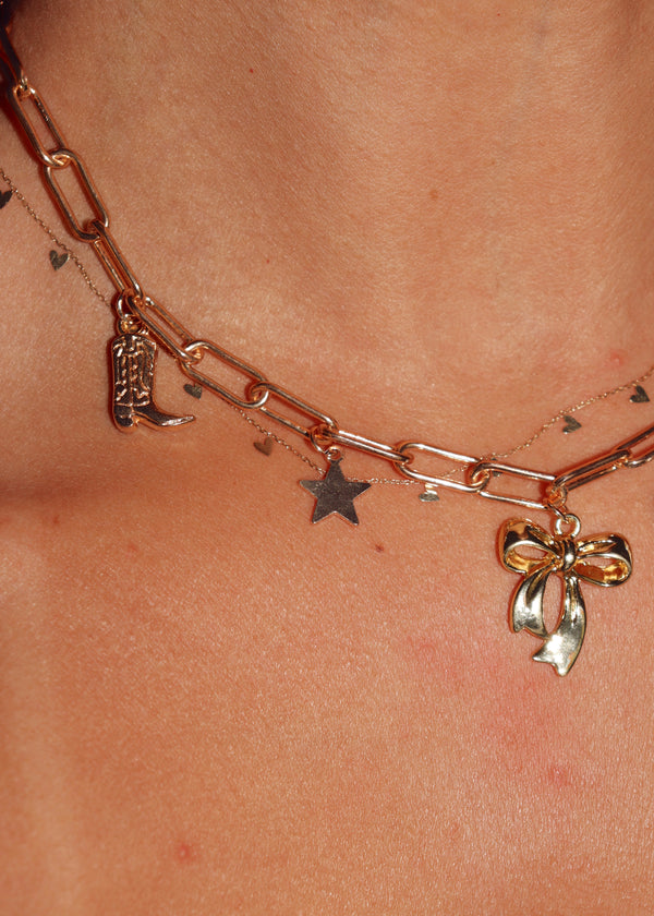 Bows 'n Boots Charm Necklace