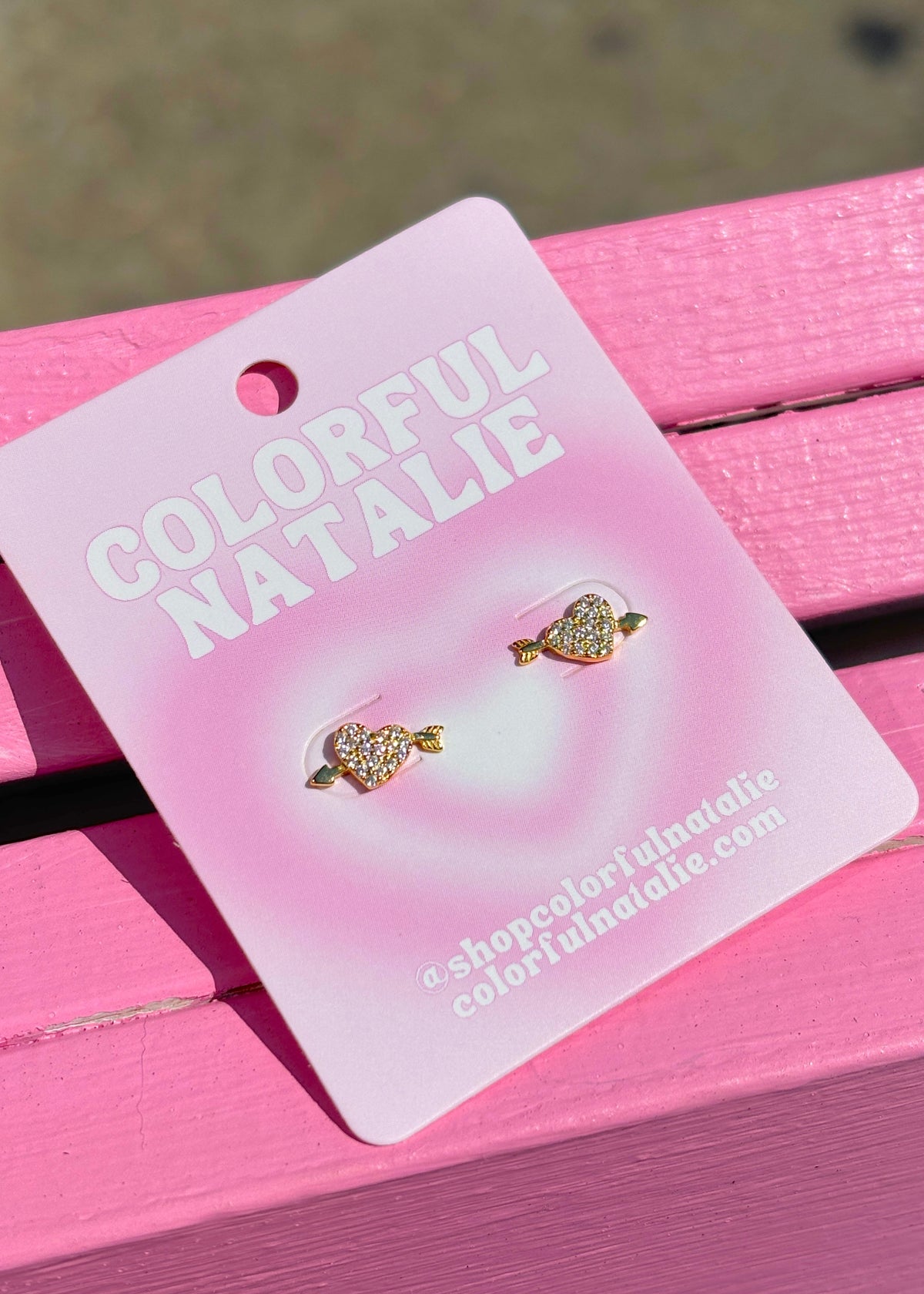 Gold Heart Arrow Studs
