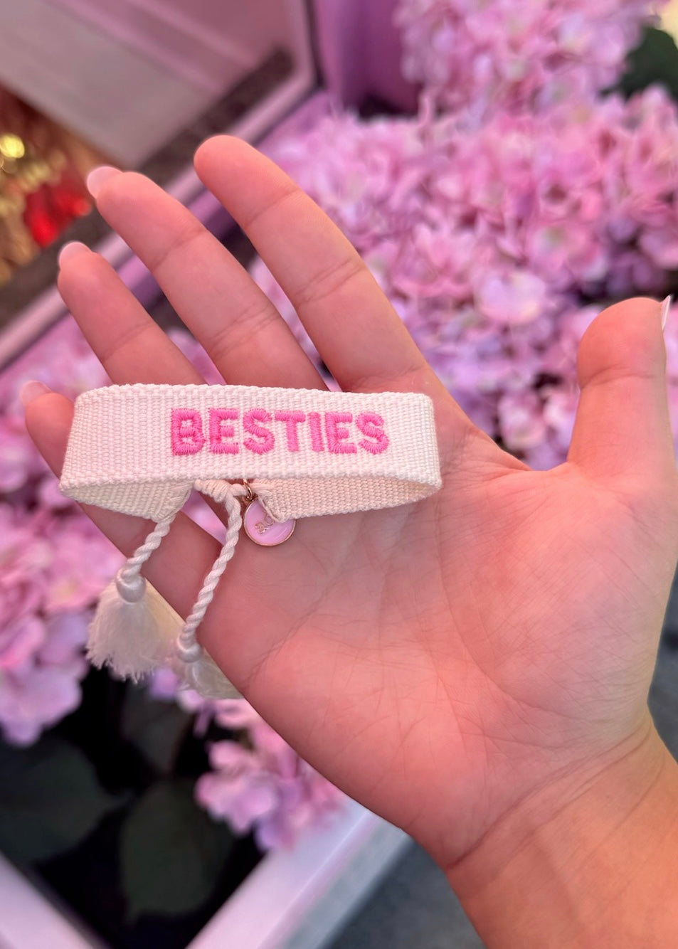 Besties Pink Woven Bracelet