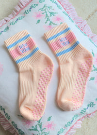 New York Blue Stripe Grip Socks