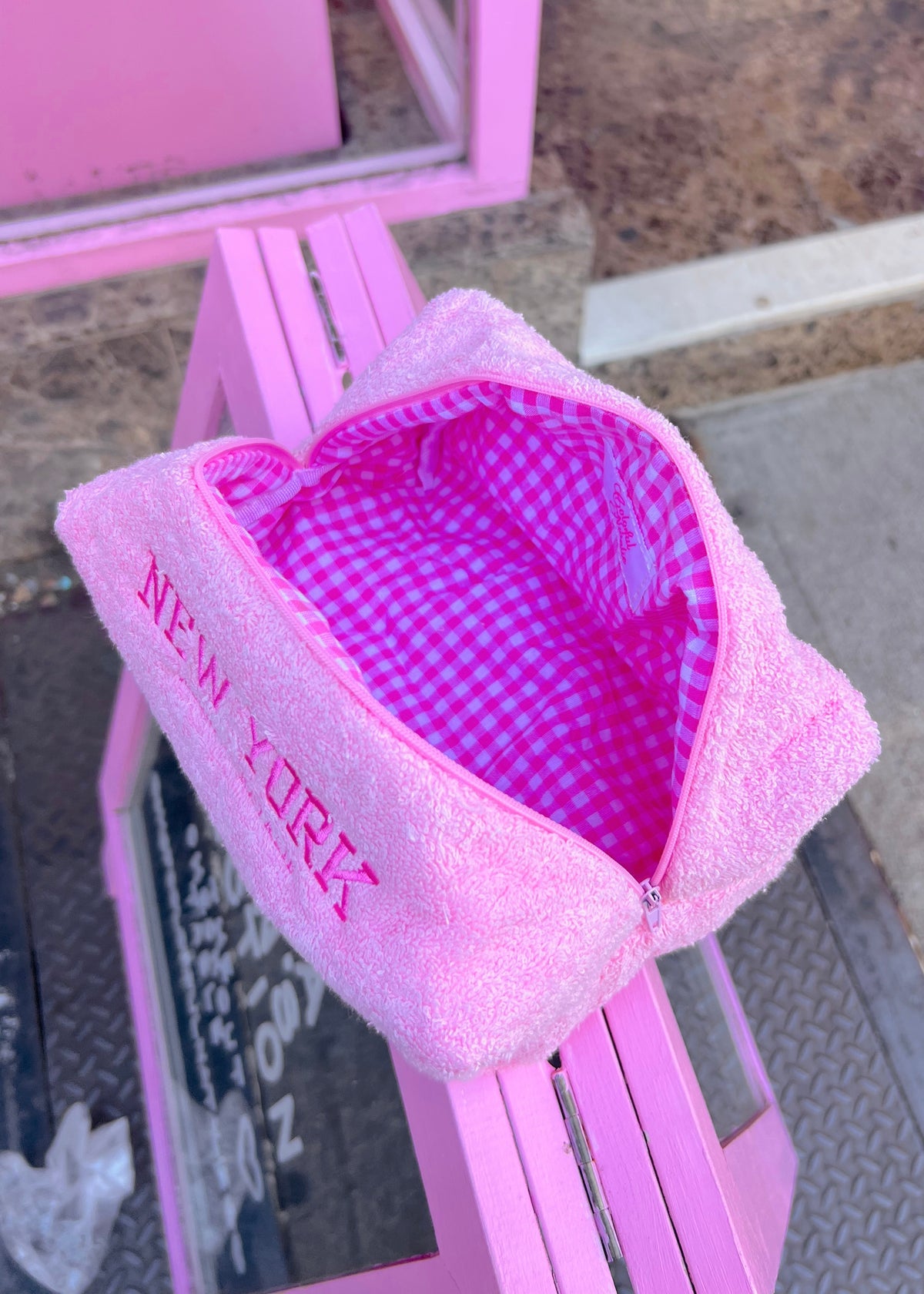 Pink Terry New York Makeup Bag