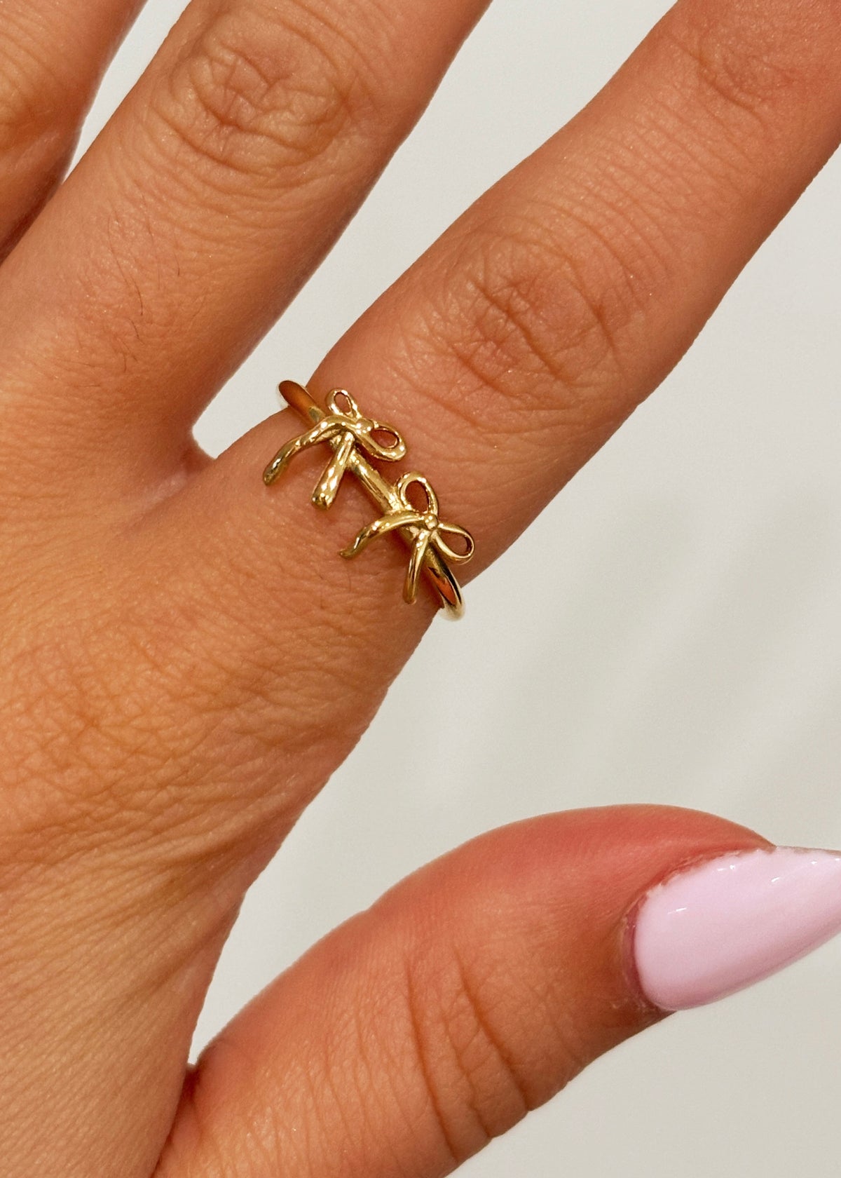 Double Bows Gold Ring