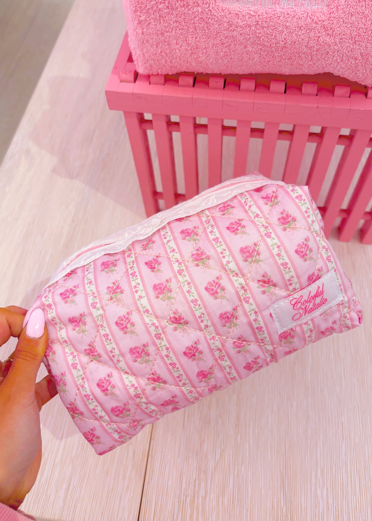 Sweet Dreams Floral Makeup Bag