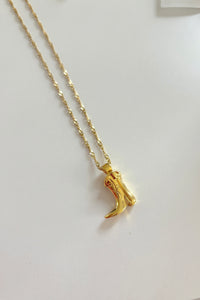 Gold Cowboy Boot Necklace