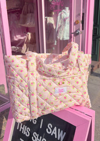 Pink Floral Dream Quilted Tote