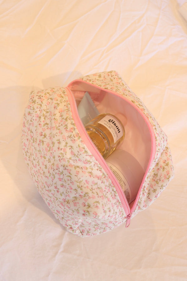 Diana Pink Floral Make Up Bag