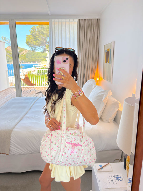 Pink Roses and Cherries Pilates Bag