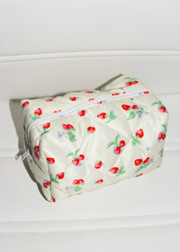 Yellow Strawberry Makeup Bag