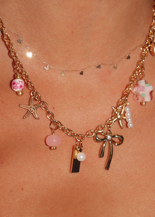 Full of Pink Charm Necklace