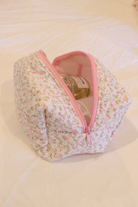 Diana Pink Floral Makeup Bag
