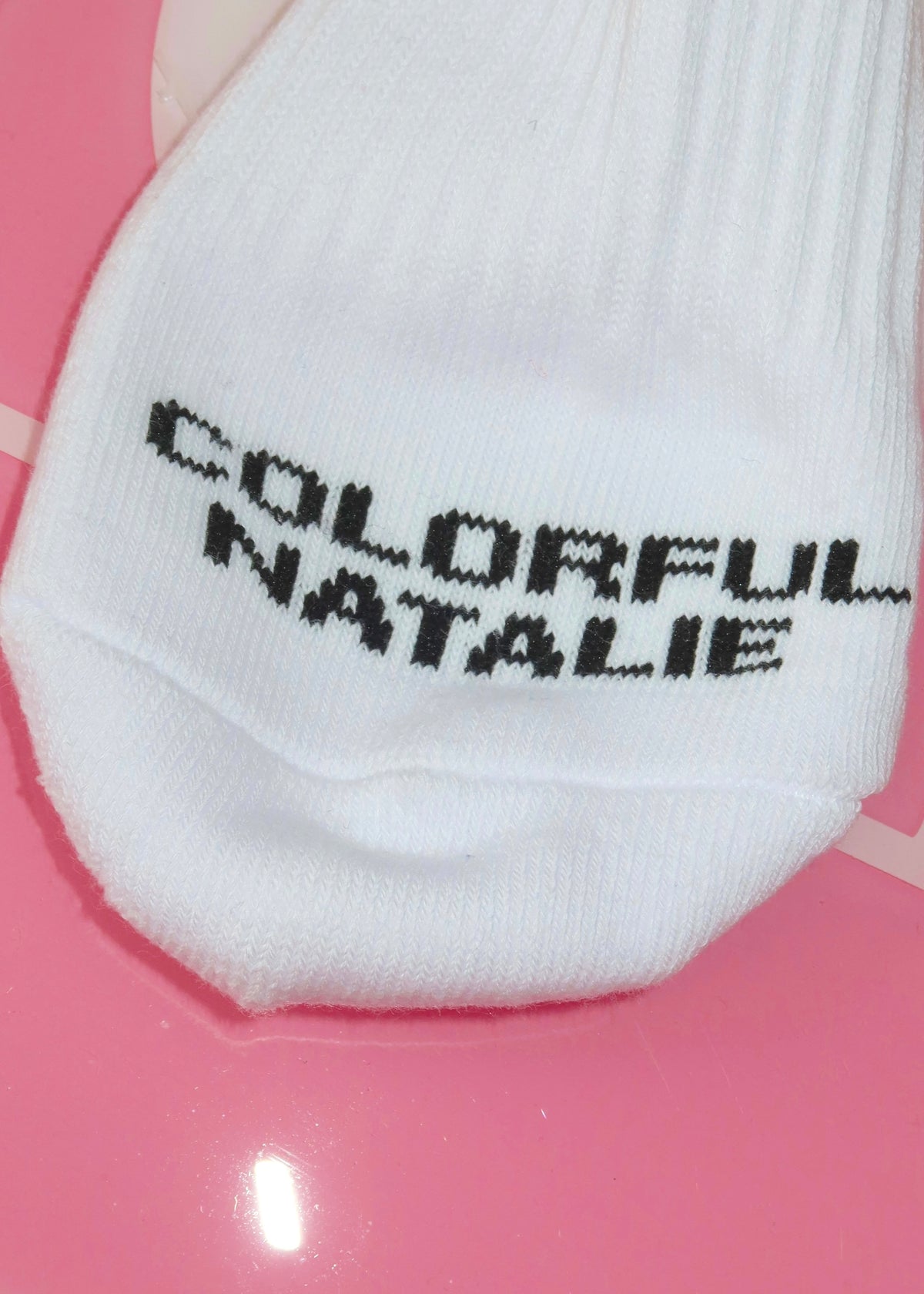 New York Black Embroidered Sock