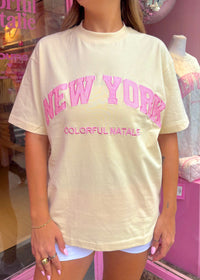 Embroidered NY Heavyweight Yellow T-Shirt