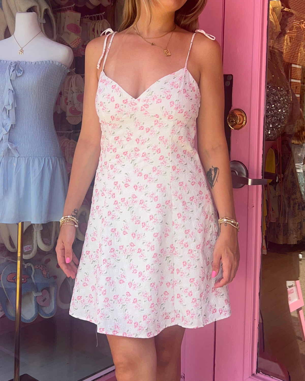 Lily Tie Stap Mini Dress