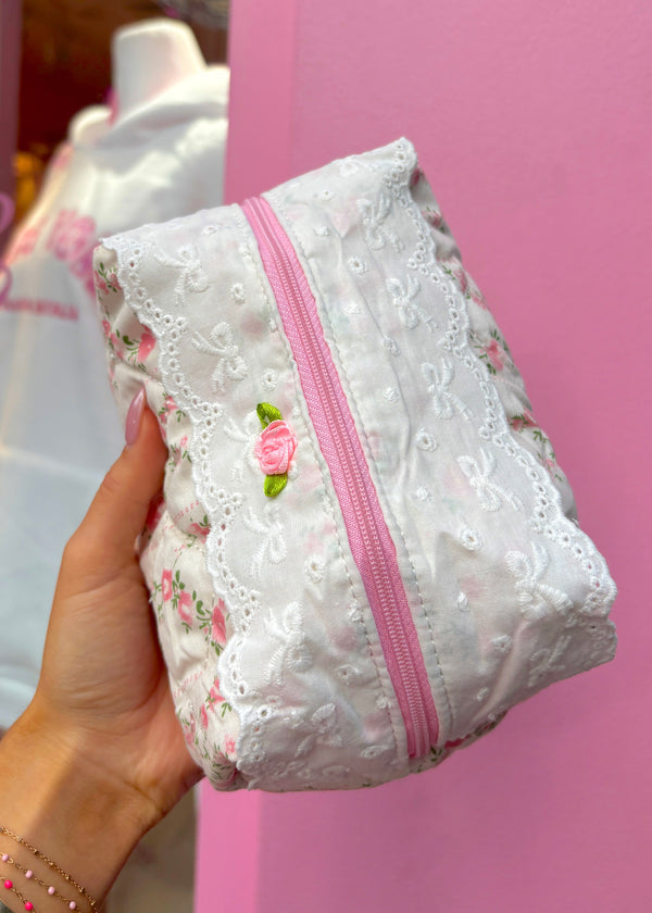 Bows On Florals Makeup Bag